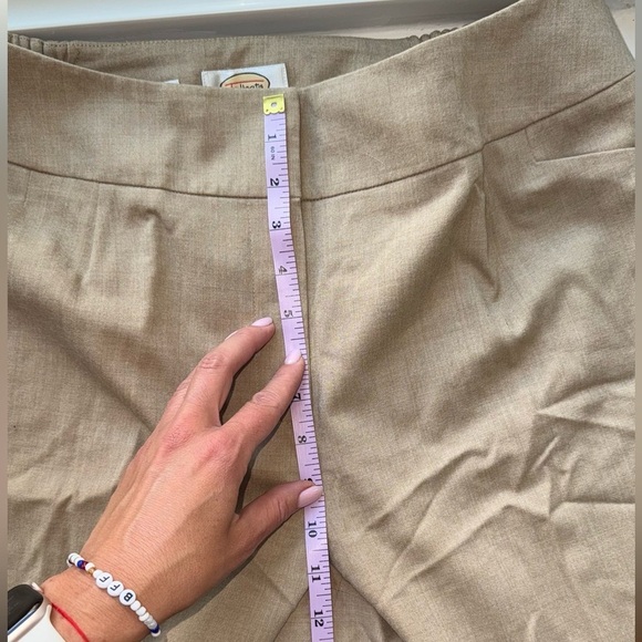 Talbots Womens Tan Relaxed Fit Wide Leg Pants size 14W Wool - Picture 7 of 8